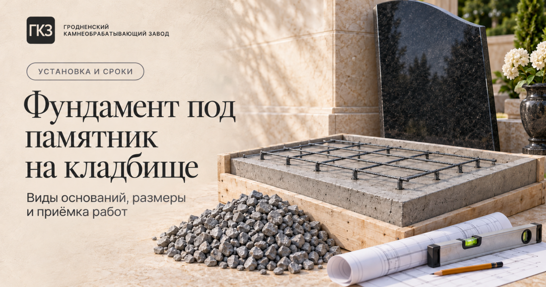 Фундамент под памятник на кладбище