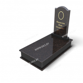 Вертикальный памятник из коричневого гранита с закрытой надгробной плитой, модель ОК-28