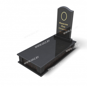 Гранитный памятник с волнистым верхом и массивной закрытой плитой, модель ОК-5